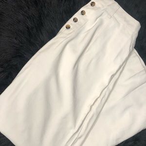 White wide leg pant